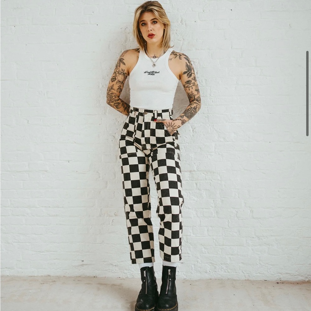 P&Co 304 Service Fatigue Pants in checkerboard UK size 10